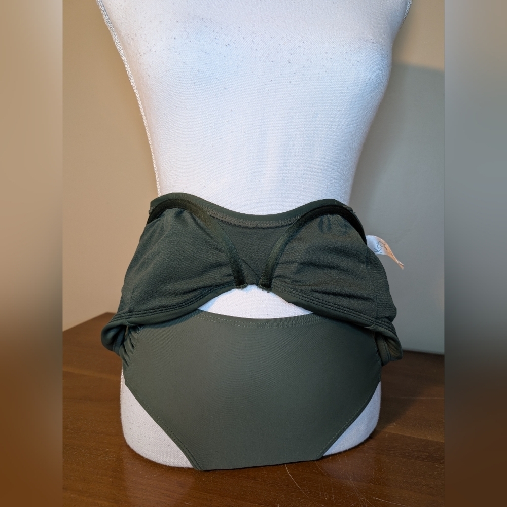 Kona Sol Ruched Army Green Bikini - Small Top, Medium Bottom - Picture 10 of 13
